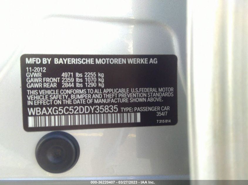 2013 BMW 5 SERIES 528I - WBAXG5C52DDY35835