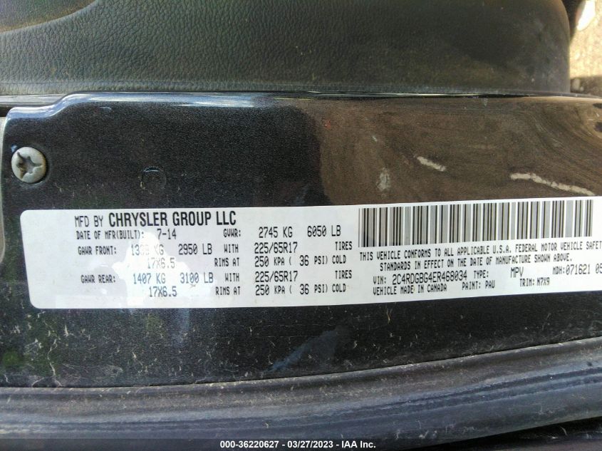 2014 DODGE GRAND CARAVAN SE 30TH ANNIVERSARY - 2C4RDGBG4ER468034