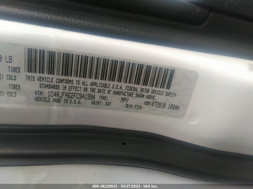 2015 JEEP GRAND CHEROKEE LAREDO - 1C4RJFAG2FC941394