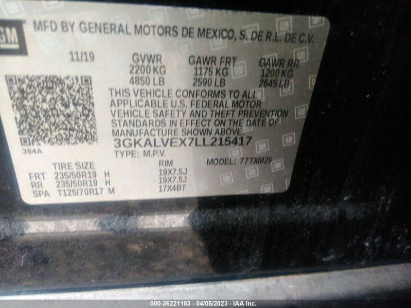 2020 GMC TERRAIN SLT - 3GKALVEX7LL215417