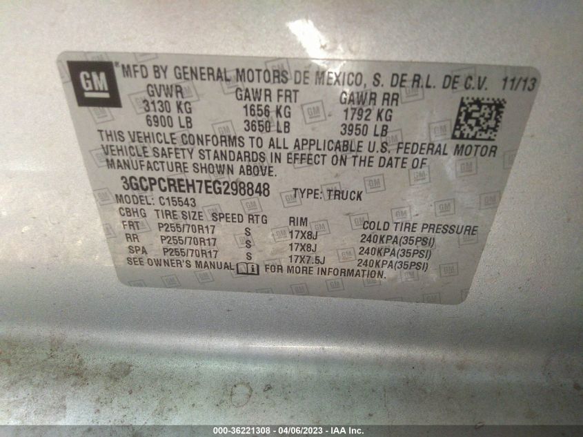 2014 CHEVROLET SILVERADO 1500 LT - 3GCPCREH7EG298848