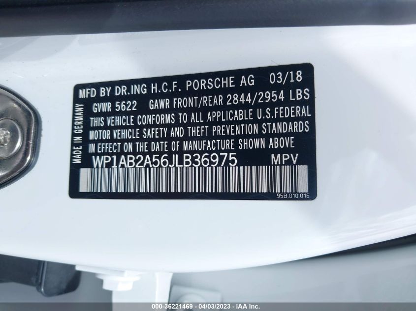2018 PORSCHE MACAN S - WP1AB2A56JLB36975