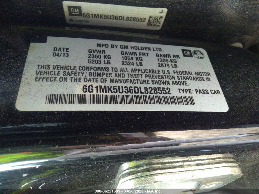 2013 CHEVROLET CAPRICE POLICE PATROL POLICE - 6G1MK5U36DL828552