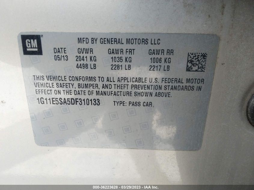 2013 CHEVROLET MALIBU LT - 1G11E5SA5DF310133