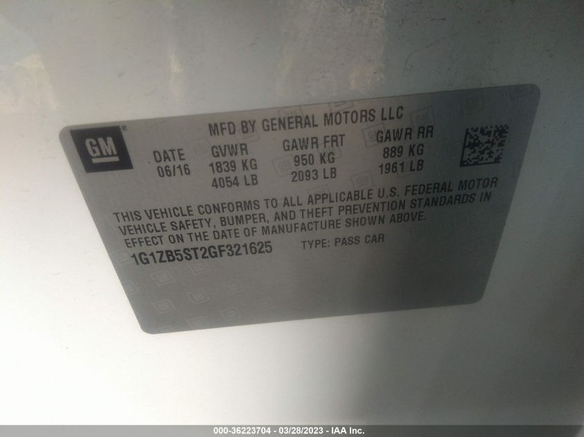 2016 CHEVROLET MALIBU LS - 1G1ZB5ST2GF321625