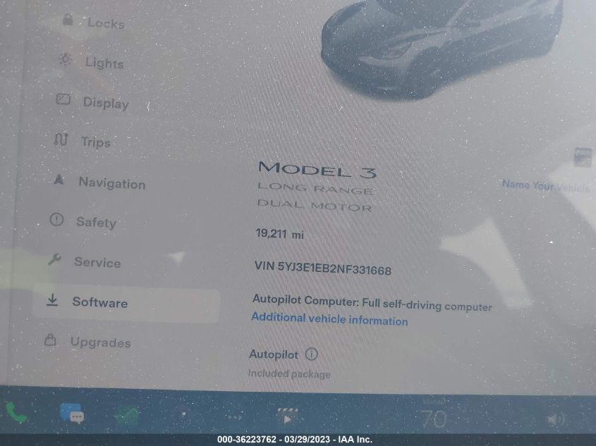 2022 TESLA MODEL 3 LONG RANGE - 5YJ3E1EB2NF331668