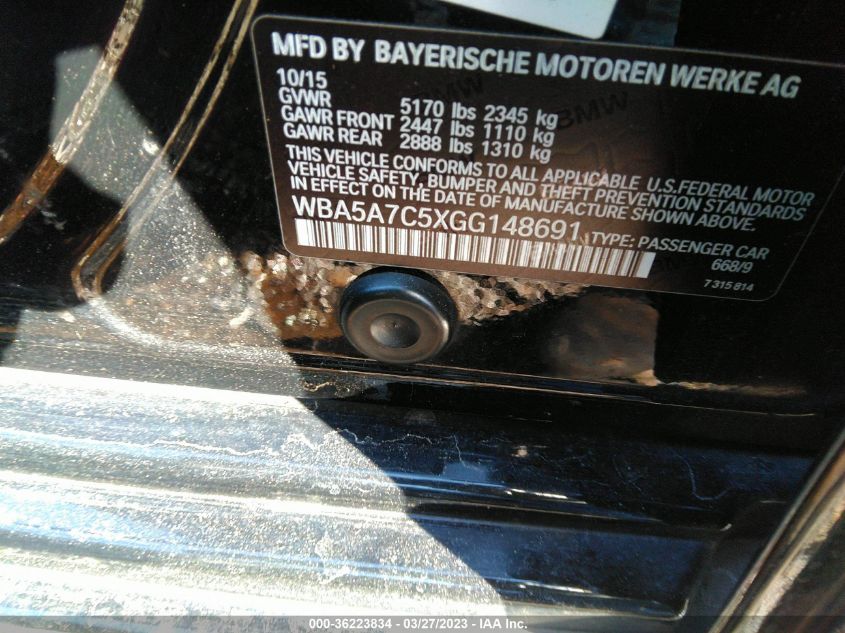 2016 BMW 5 SERIES 528I XDRIVE - WBA5A7C5XGG148691