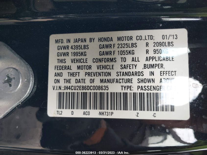 2013 ACURA TSX SPECIAL EDITION JH4CU2E86DC008635