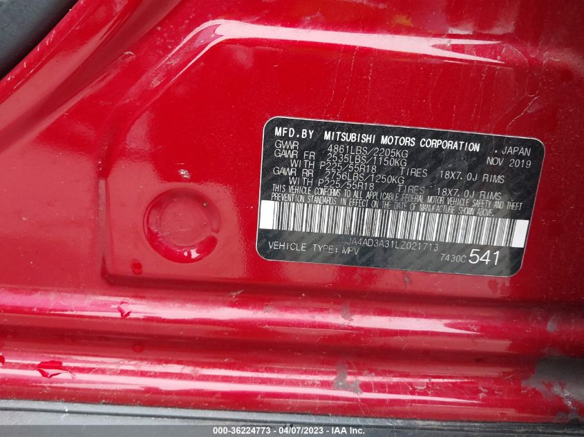 2020 MITSUBISHI OUTLANDER SEL - JA4AD3A31LZ021713