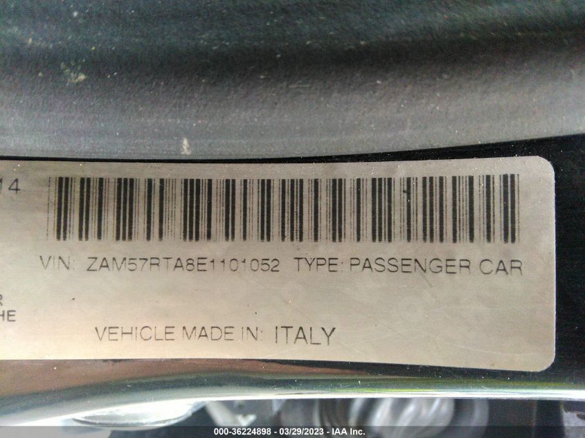 2014 MASERATI GHIBLI S Q4 ZAM57RTA8E1101052