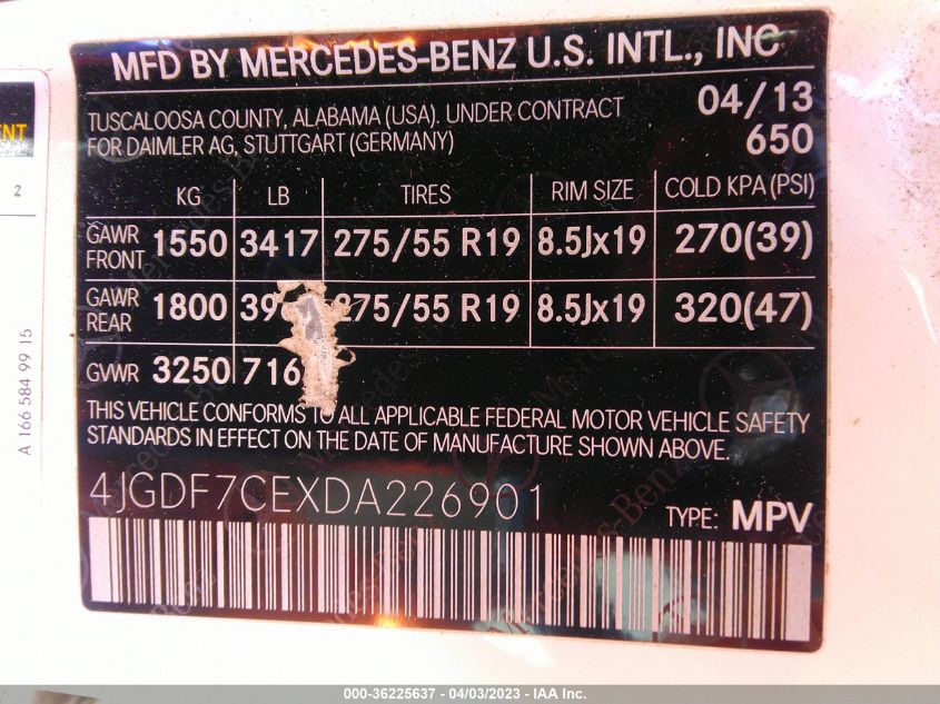 2013 MERCEDES-BENZ GL-CLASS GL 450 - 4JGDF7CEXDA226901