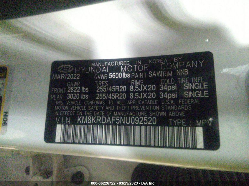 2022 HYUNDAI IONIQ 5 LIMITED KM8KRDAF5NU092520