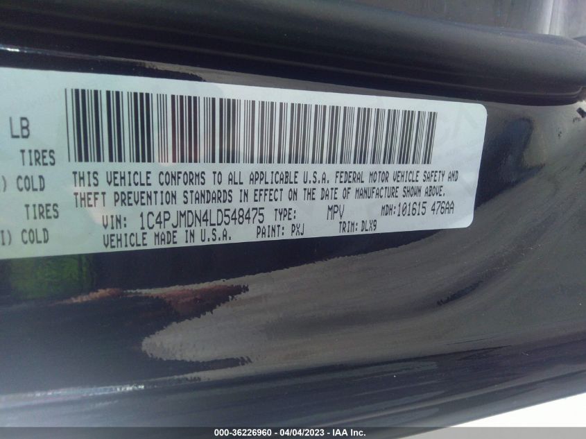 2020 JEEP CHEROKEE HIGH ALTITUDE - 1C4PJMDN4LD548475