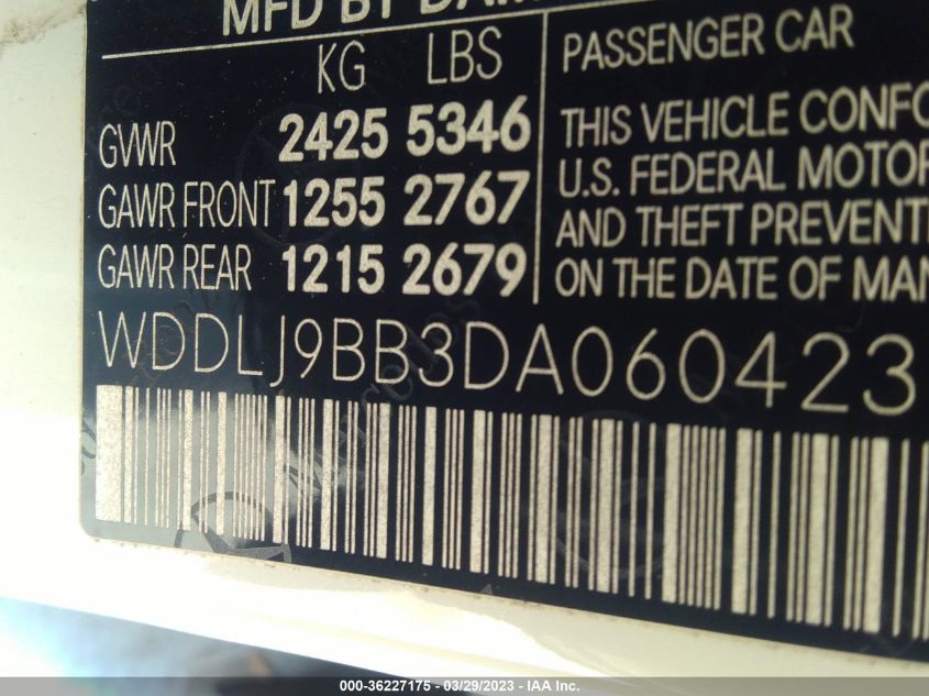 2013 MERCEDES-BENZ CLS-CLASS CLS 550 WDDLJ9BB3DA060423