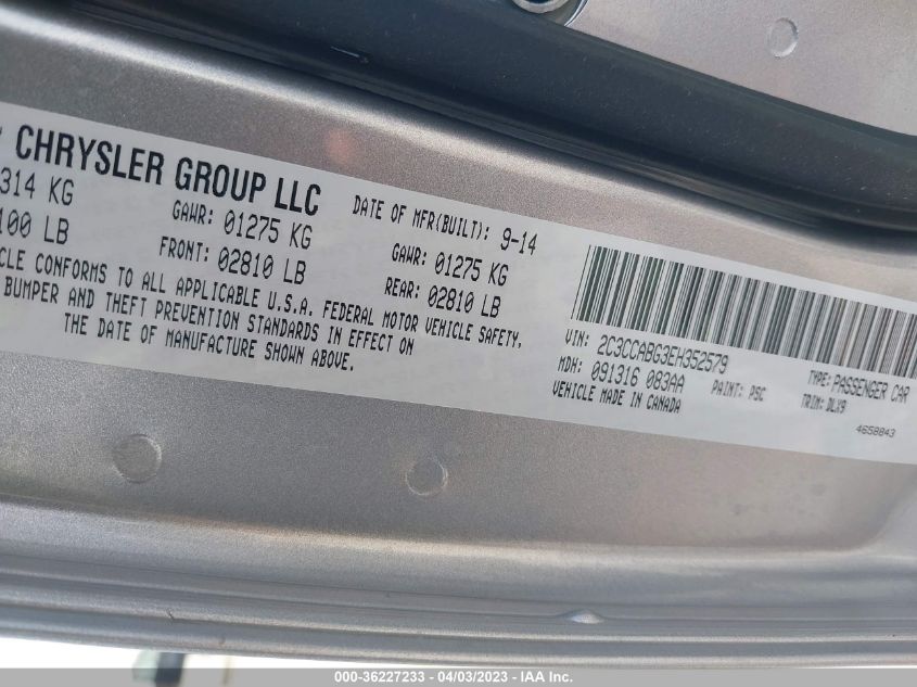 2014 CHRYSLER 300 300S - 2C3CCABG3EH352579
