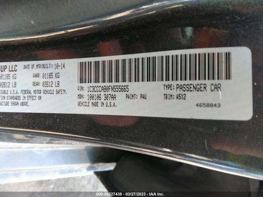 2015 CHRYSLER 200 LIMITED - 1C3CCCAB0FN555665