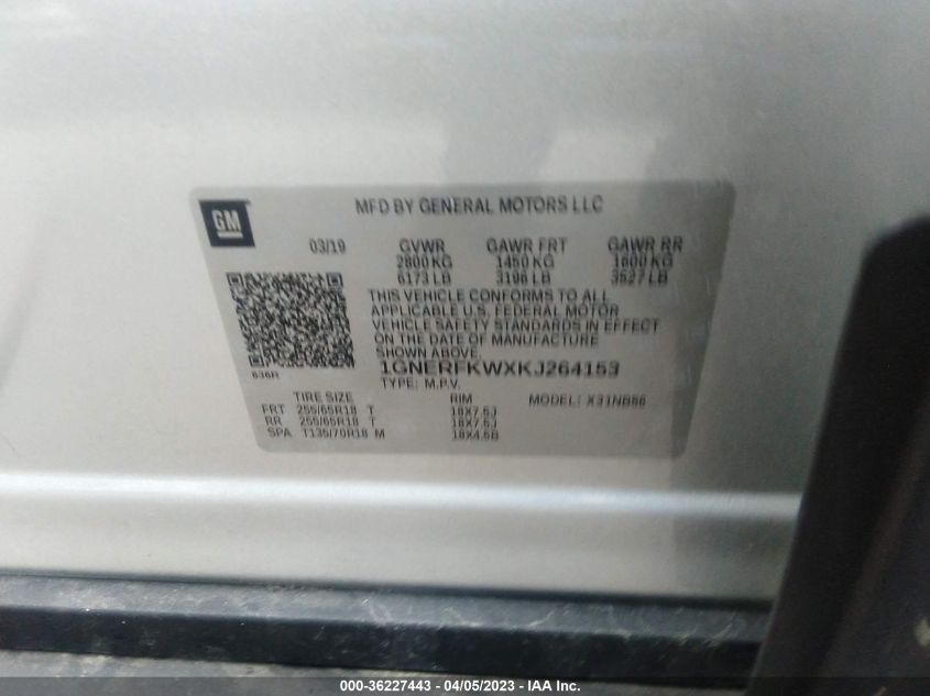 2019 CHEVROLET TRAVERSE LS - 1GNERFKWXKJ264153