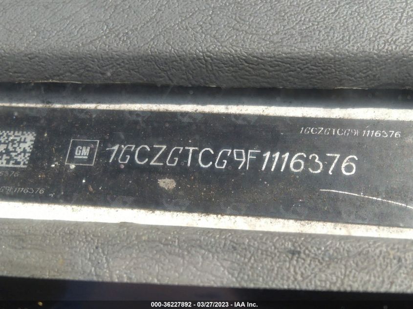 2015 CHEVROLET EXPRESS CARGO VAN - 1GCZGTCG9F1116376