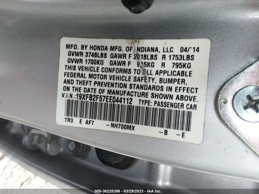 2014 HONDA CIVIC SEDAN LX - 19XFB2F57EE044112