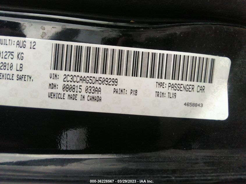 2013 CHRYSLER 300 - 2C3CCAAG5DH509299