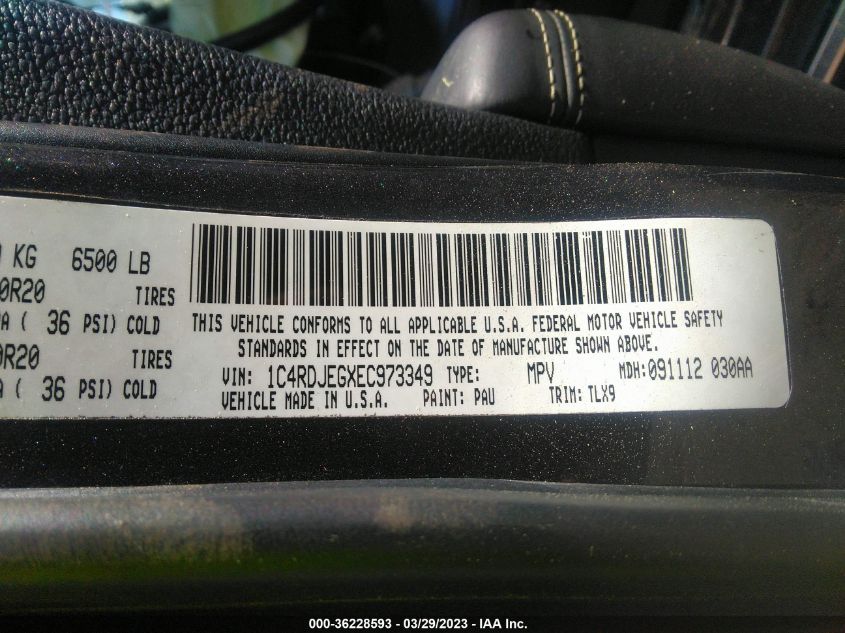2014 DODGE DURANGO CITADEL - 1C4RDJEGXEC973349