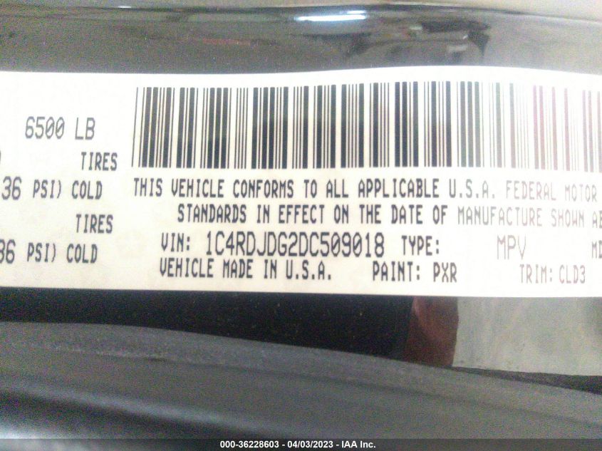 2013 DODGE DURANGO CREW - 1C4RDJDG2DC509018