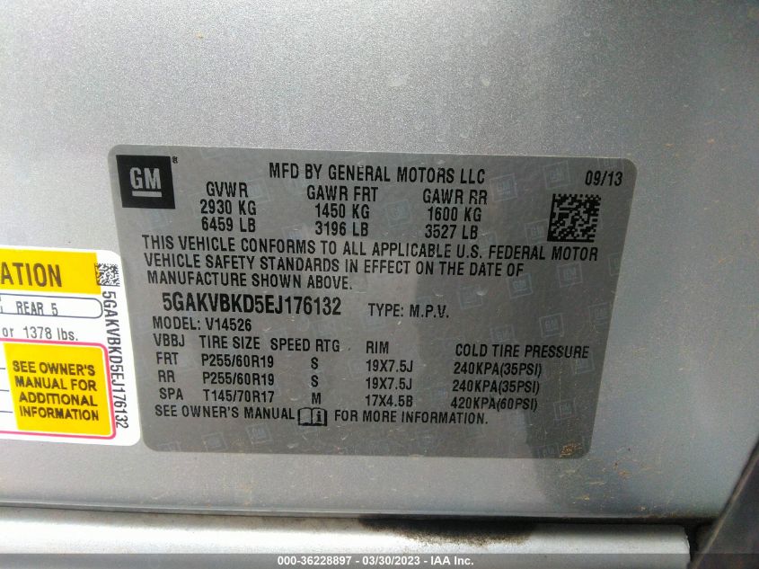 2014 BUICK ENCLAVE LEATHER - 5GAKVBKD5EJ176132