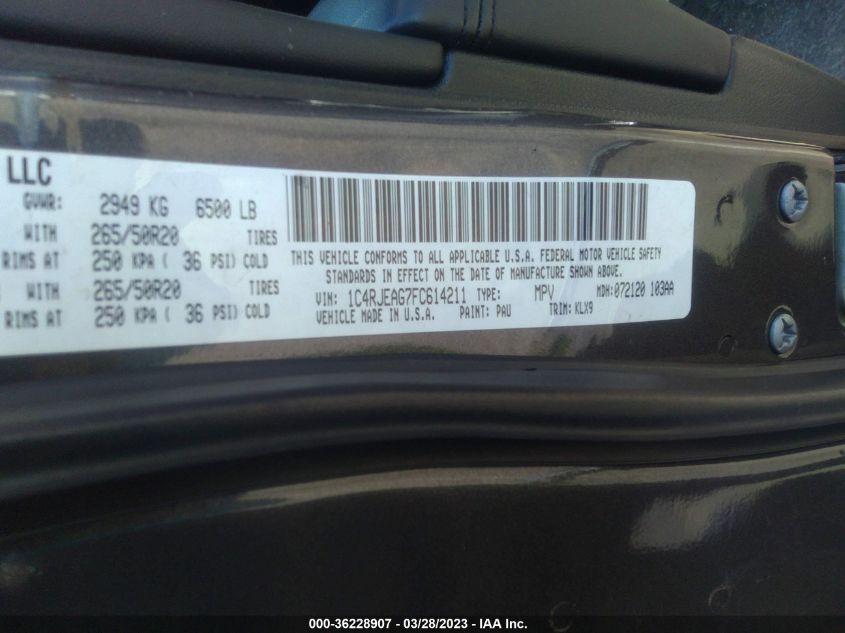 2015 JEEP GRAND CHEROKEE ALTITUDE - 1C4RJEAG7FC614211