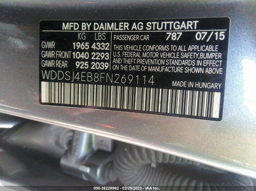 2015 MERCEDES-BENZ CLA 250 - WDDSJ4EB8FN269114