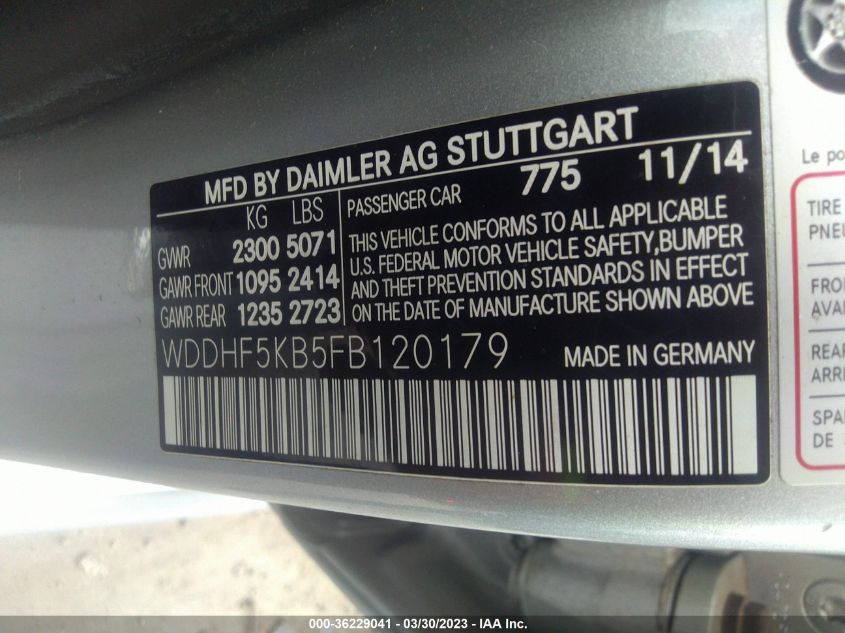 2015 MERCEDES-BENZ E-CLASS E 350 - WDDHF5KB5FB120179