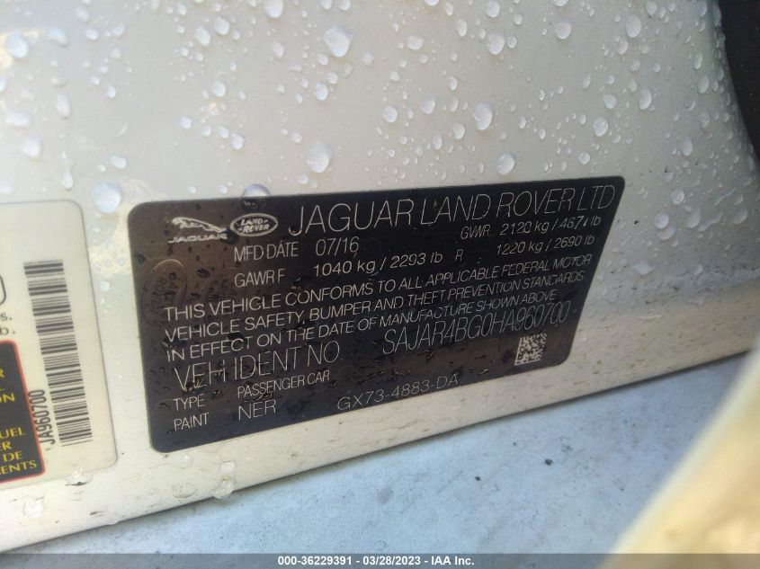 2017 JAGUAR XE 25T SAJAR4BG0HA960700