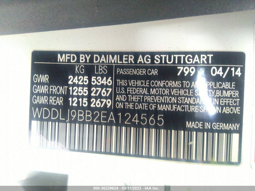 2014 MERCEDES-BENZ CLS-CLASS CLS 550 WDDLJ9BB2EA124565