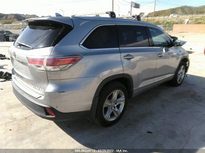 2014 TOYOTA HIGHLANDER LIMITED - 5TDDKRFH0ES010447