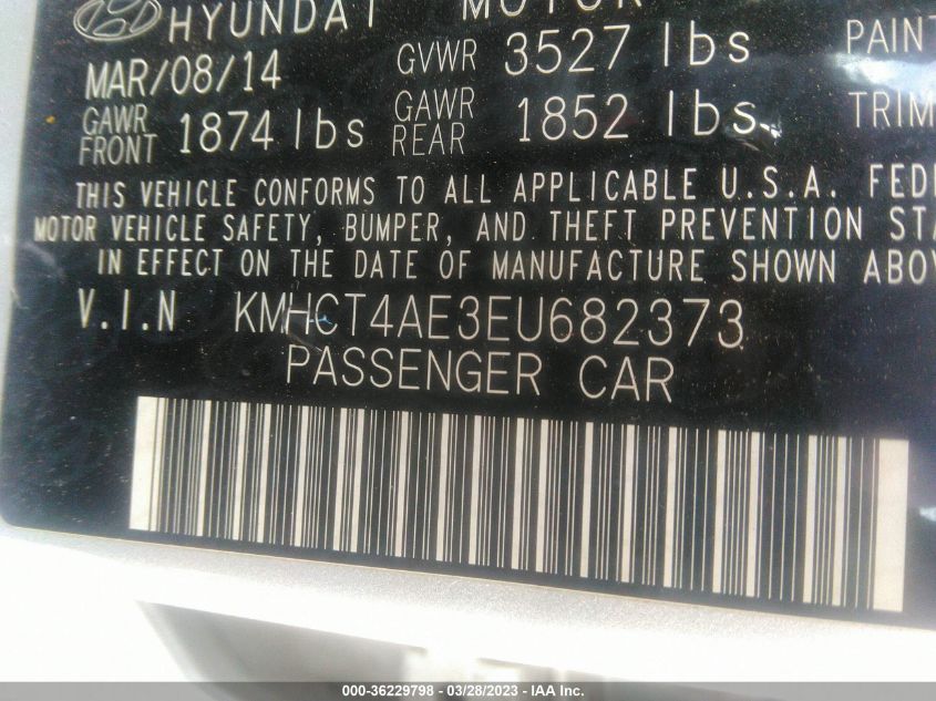 2014 HYUNDAI ACCENT GLS - KMHCT4AE3EU682373