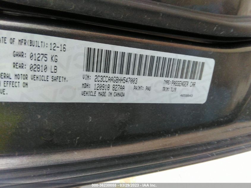 2017 CHRYSLER 300 LIMITED - 2C3CCAAG8HH547003