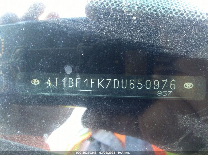 2013 TOYOTA CAMRY L/LE/SE/XLE - 4T1BF1FK7DU650976