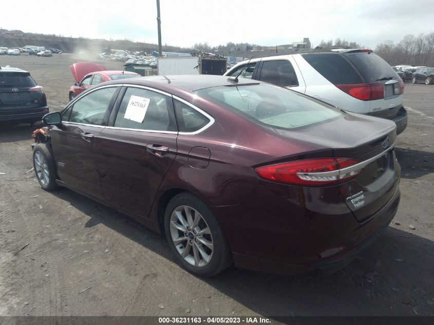 2017 FORD FUSION ENERGI SE - 3FA6P0PUXHR137110