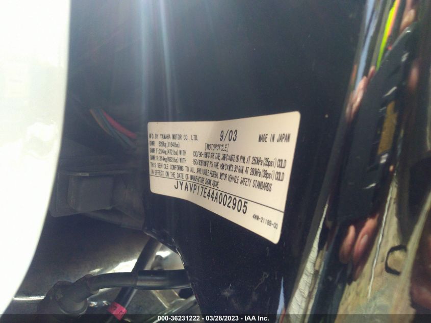 2004 YAMAHA XV1700 A JYAVP17E44A002905