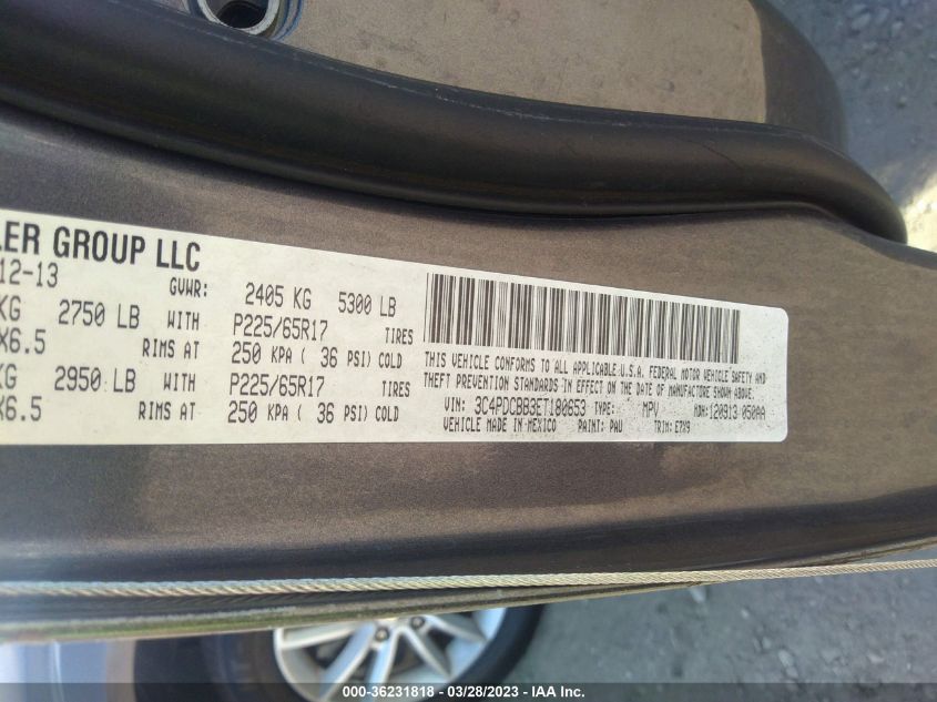 2014 DODGE JOURNEY SXT - 3C4PDCBB3ET180653