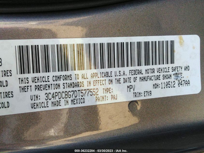 2013 DODGE JOURNEY SXT - 3C4PDCBG7DT577552