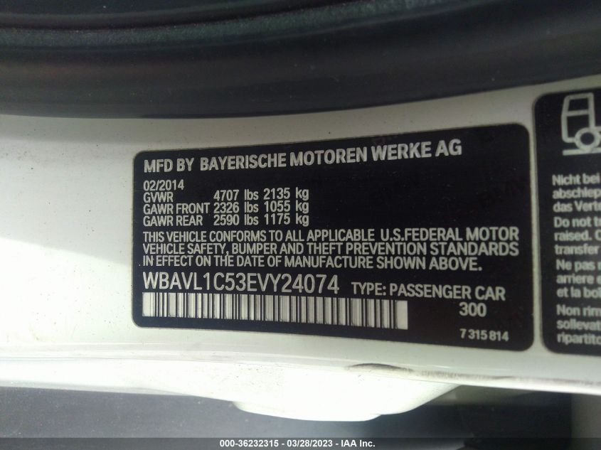 2014 BMW X1 XDRIVE28I - WBAVL1C53EVY24074