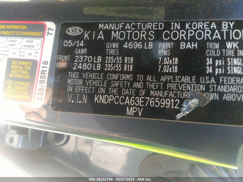 2014 KIA SPORTAGE SX - KNDPCCA63E7659912