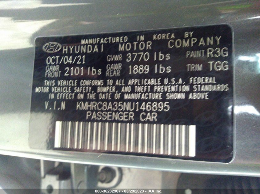 2022 HYUNDAI VENUE SEL - KMHRC8A35NU146895