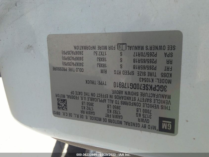 2013 CHEVROLET SILVERADO 1500 LT - 3GCPKSE70DG178910