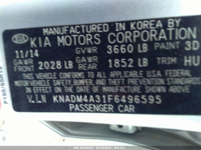 2015 KIA RIO LX - KNADM4A31F6496595