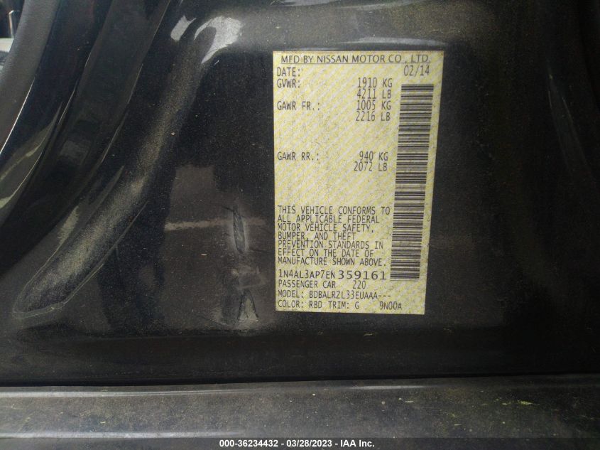 2014 NISSAN ALTIMA 2.5 - 1N4AL3AP7EN359161