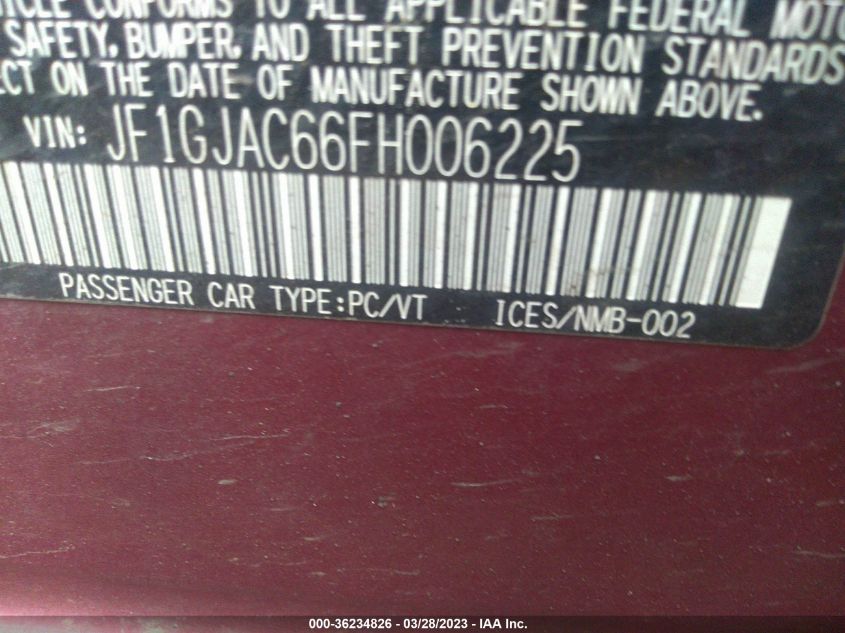 2015 SUBARU IMPREZA SEDAN PREMIUM - JF1GJAC66FH006225