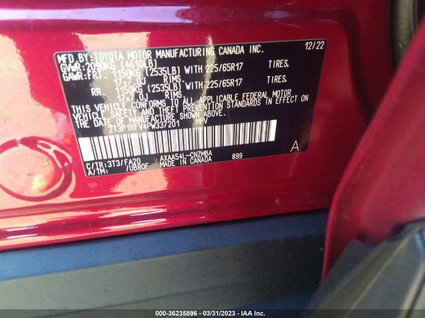 2023 TOYOTA RAV4 XLE - 2T3P1RFV4PW337201