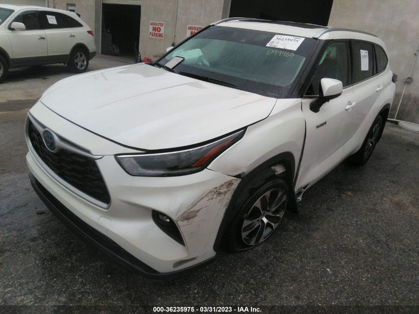 2021 TOYOTA HIGHLANDER HYBRID XLE - 5TDHBRCH6MS049466