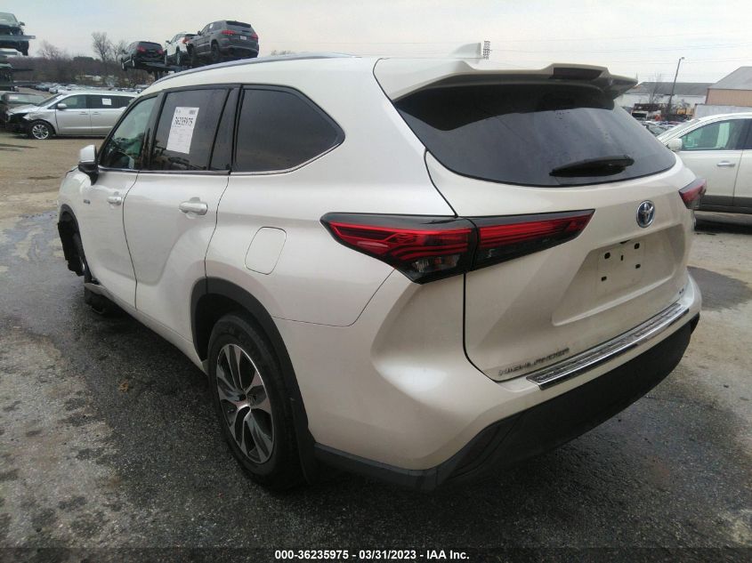 2021 TOYOTA HIGHLANDER HYBRID XLE - 5TDHBRCH6MS049466
